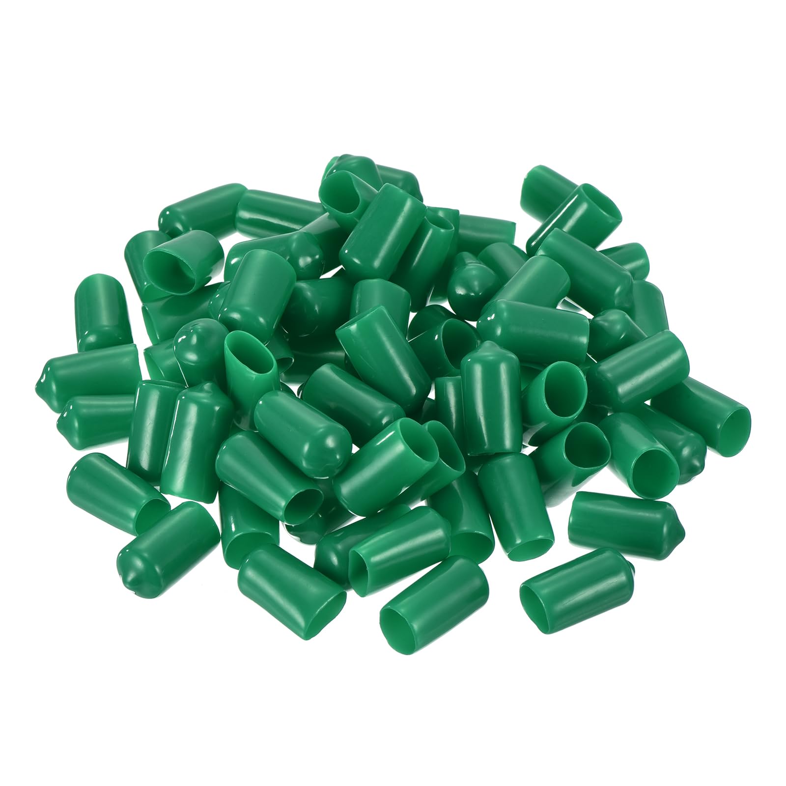 uxcell 100pcs Rubber End Caps 12mm ID Vinyl Cap Cover Screw Protectors Dark Green