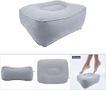 Inflatable Foot Rest Mat,Inflatable Flocking Travel Foot Rest Soft Pillow Travel Flights Relax Cushion With Air Pump Inflatable Foot Rest Pillow for Travel Airplane Travel Pillow(all grey)