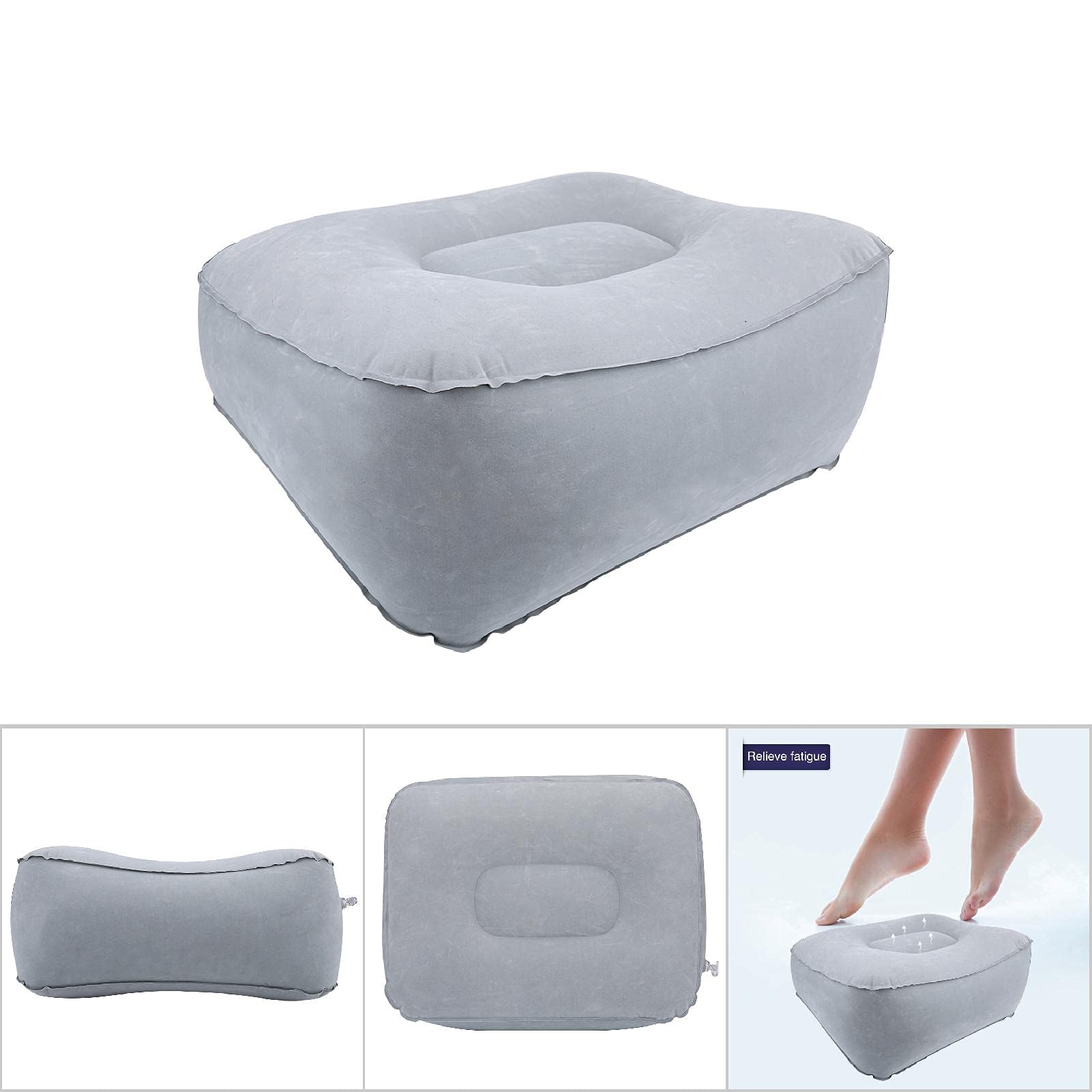 Footrest Footrest, Lightweight, Foldable, Air Pump, Easy on The Feet, Swelling, Rest Your Feet, Relieve Fatigue, Foot Cushion, Relax Your Feet, Knee Pillow, of (All Gray)