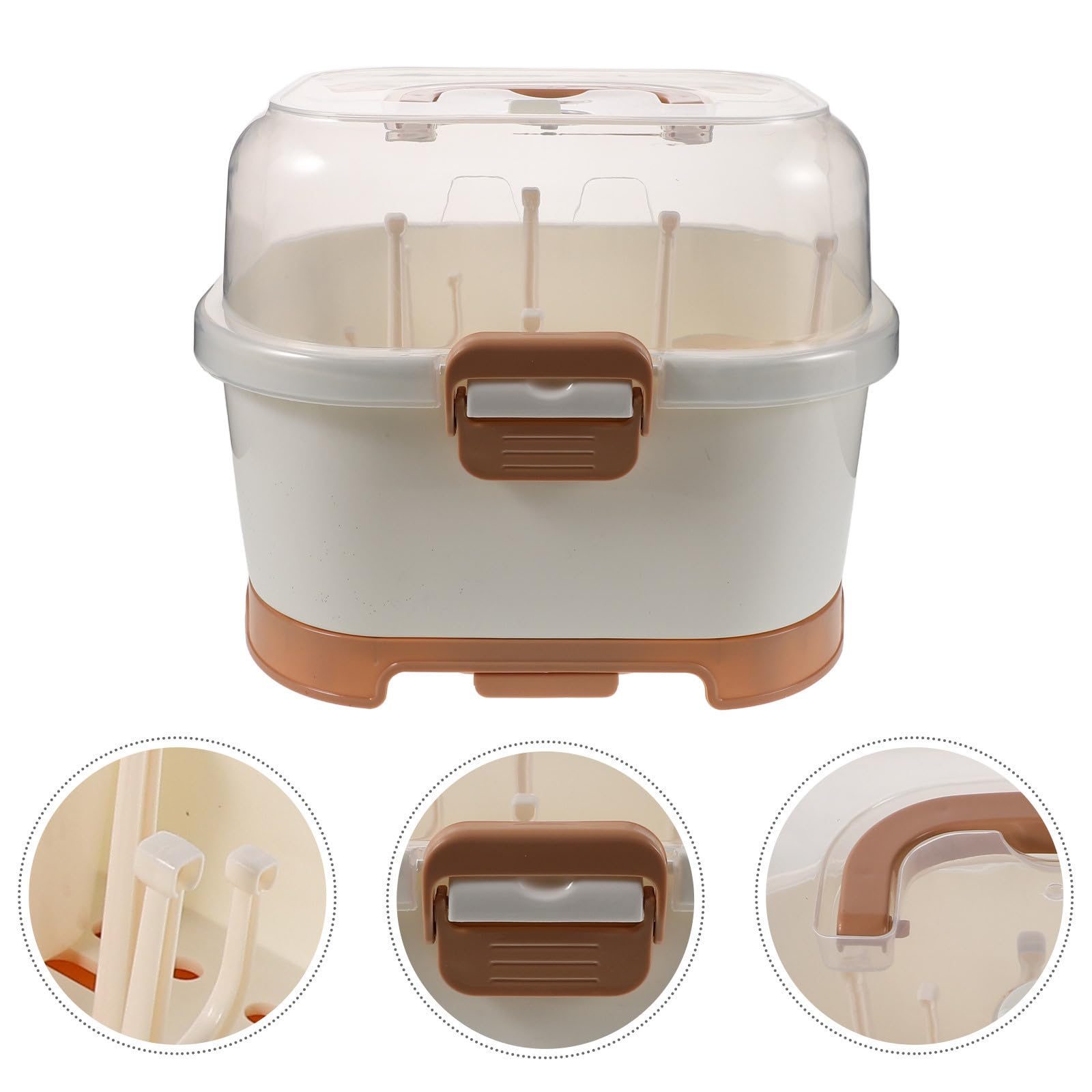 Tofficu Estante para Guardar Biberones, Caja de Almacenamiento para Biberones con Tapa, Organizador Portátil de Plástico, Diseño de Almacenamiento Vertical para Armario de Cocina