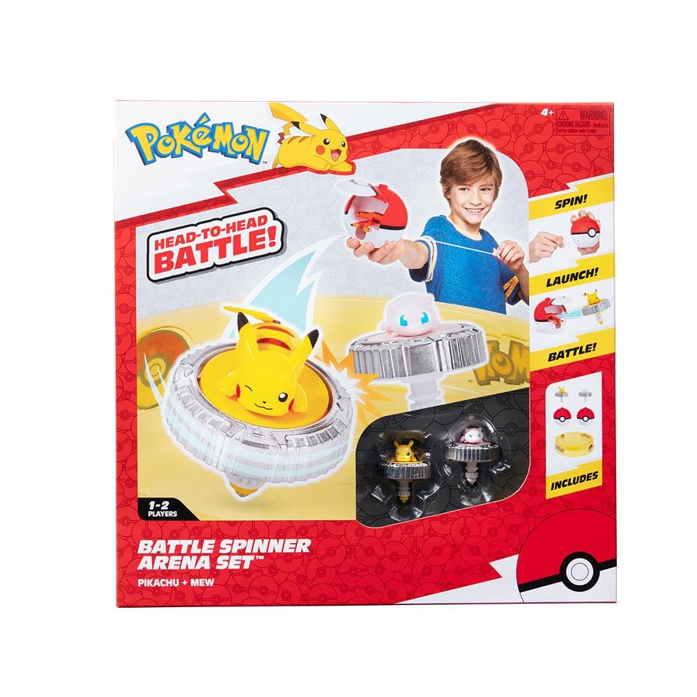 Bizak Pokémon 63224403 - Gioco da combattimento per giocare con i lanciatori dei personaggi, trottole a forma di Pokeball che si lanciano con una corda