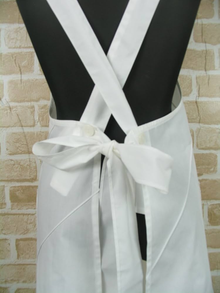 受注 2wayピンタックレースエプロン オフ白 受注 2wayピンタックレースエプロン オフ白