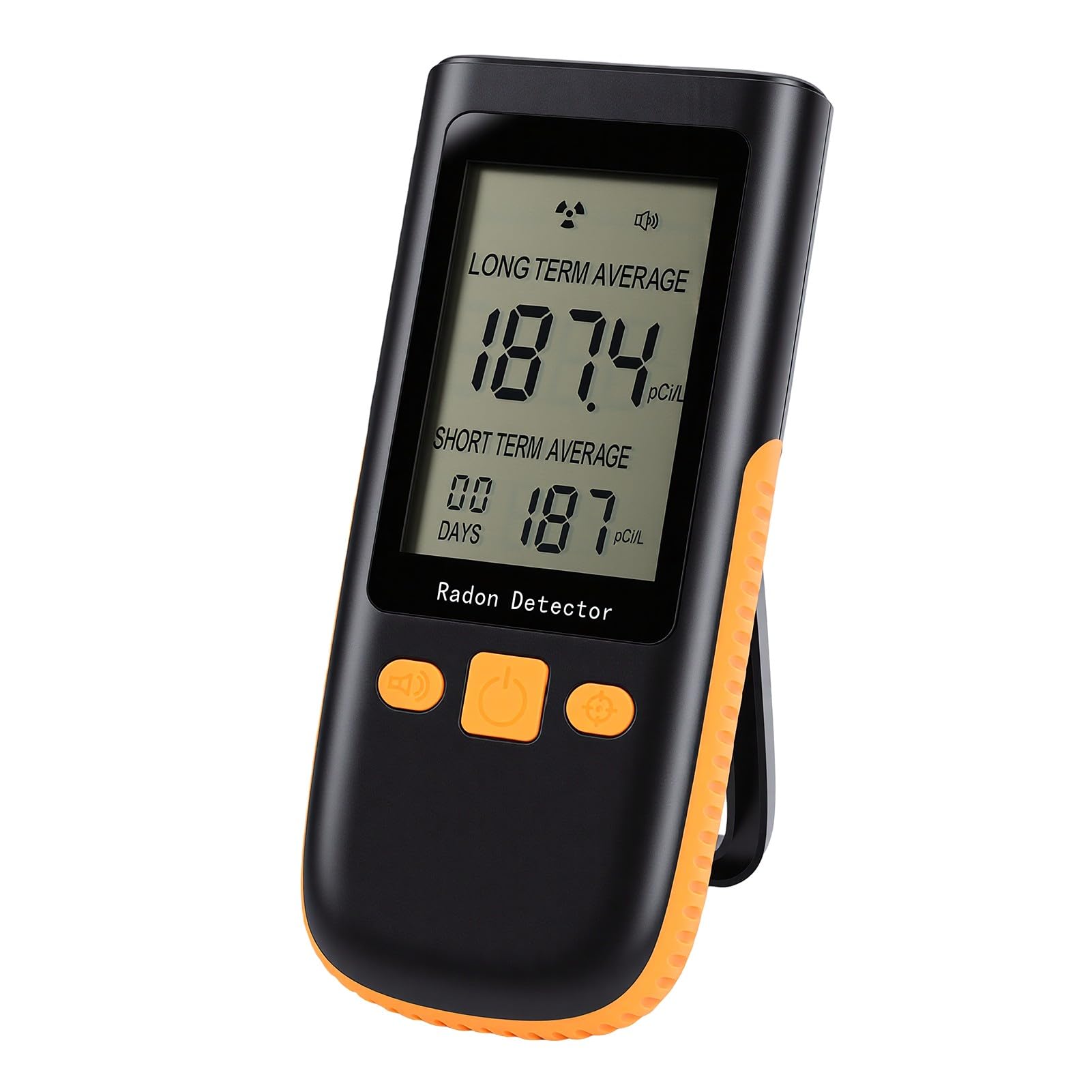 Rilevatore di Radon Portatile da 0-270 PCi/L (da 0 a 9999 Bq/m²) | Monitor con sensore ionico ad alta precisione per l'home office, facile da usare con schermo LCD, aggiornamenti orari in