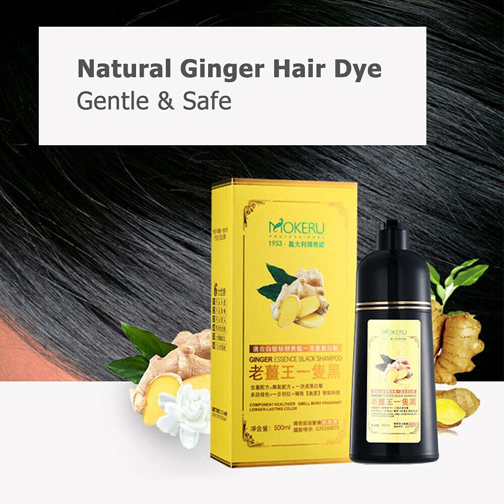 Buy Mokeru Ginger Herbal Instant Black Hair Dye Shampoo For White Hair