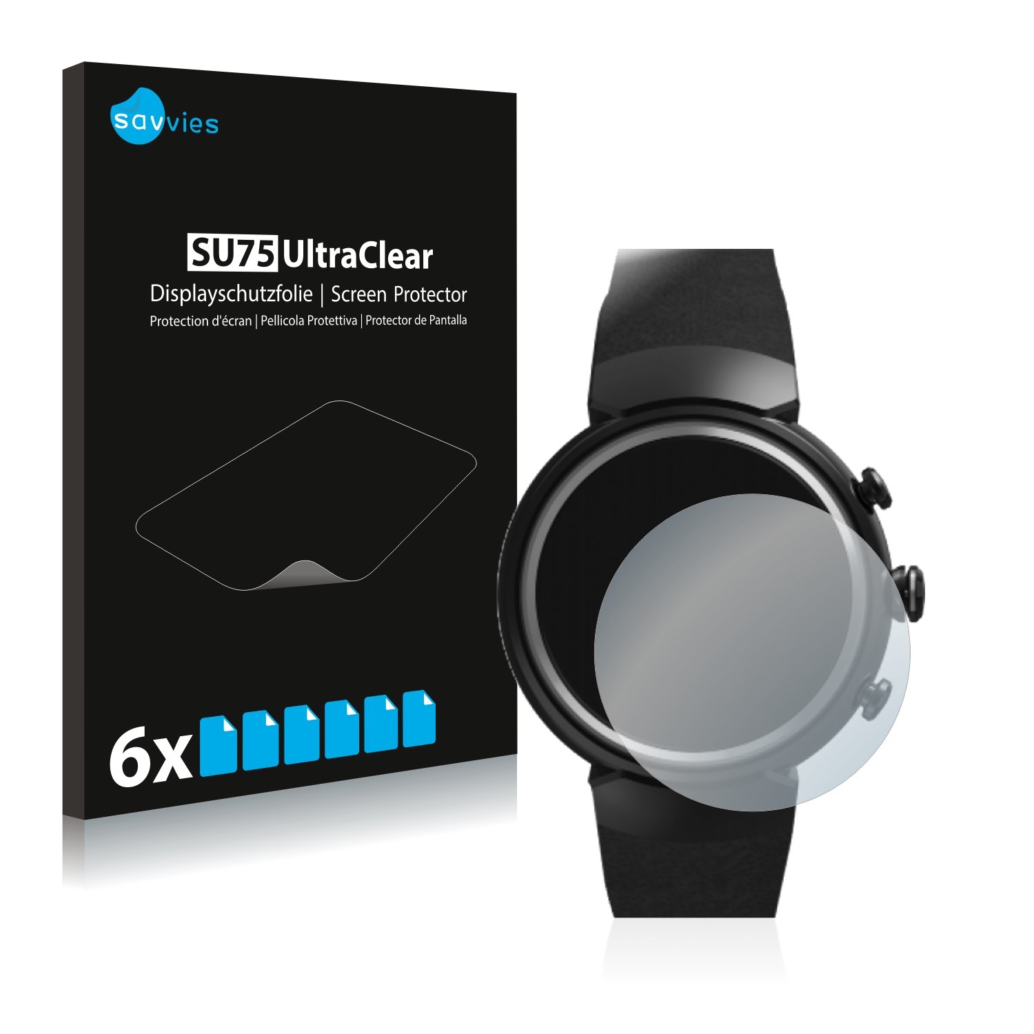 Savvies6 Pack Screen Protector Compatible With Asus Zenwatch