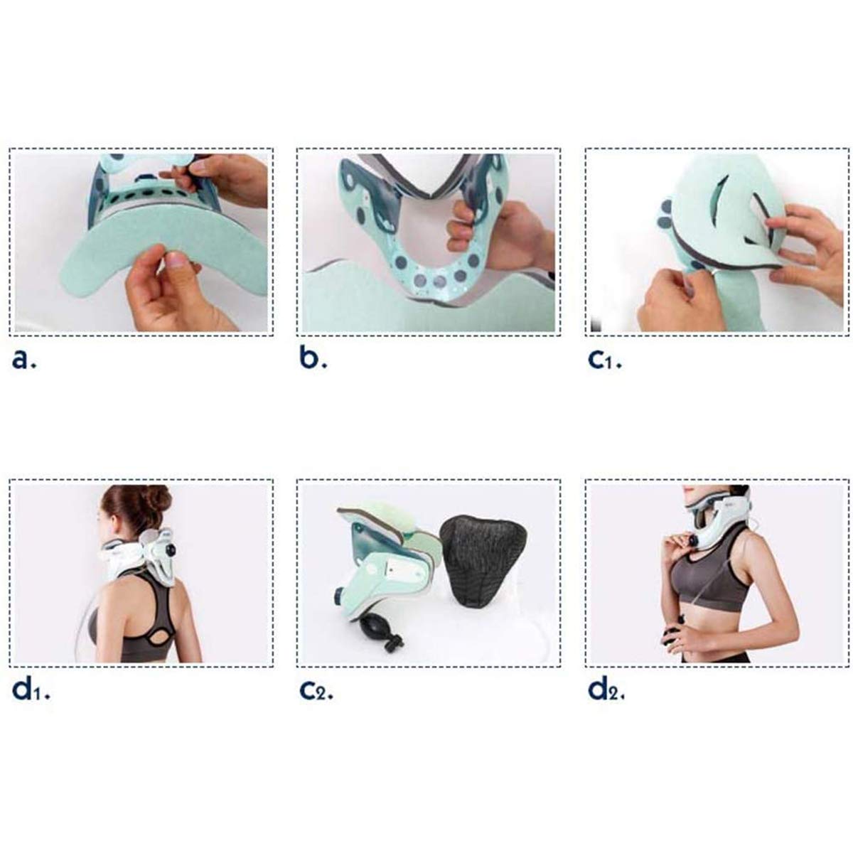 Dispositivo de tracción del Cuello Cervical - Collarín y collarín - Alivio del Dolor de Cuello y Hombro - Masajeador de Camilla para alineación de la Columna Vertebral Mejorada en el hogar