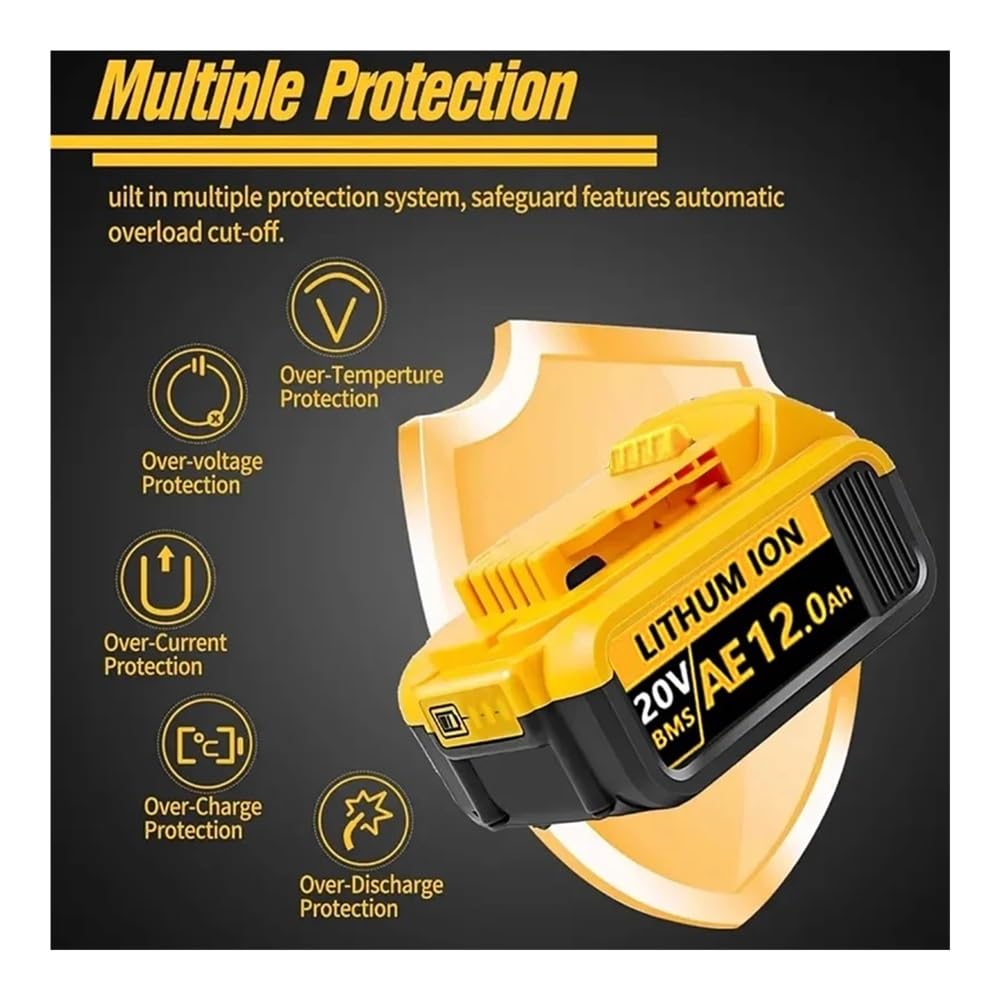 Kompatybilny z DeWalt 18 V/20 V MAX DCB200 wymiana baterii litowej 18 V DCB203 DCB184 DCB182 180 DCB181 DCB182 DCB201 DCB206 ładowarka(1PCS US charger)
