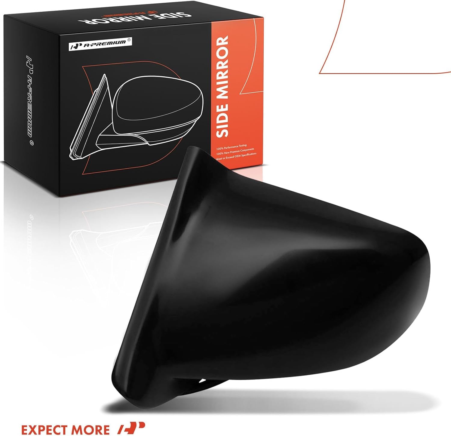 A-Premium Driver Side Power Door Mirror - Compatible with Ford Mustang 1987-1993 - Non-Heated Non-Folding Black Outside Rear View Mirror