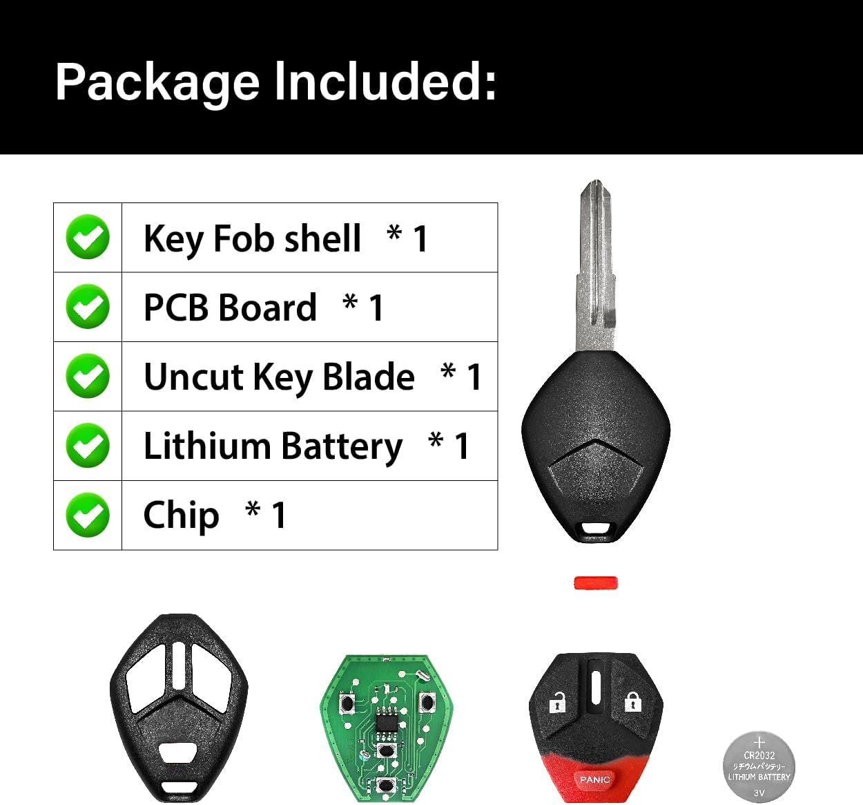 Car Key Fob Remote Keyless Entry Control OUCG8D-625M-A-HF 315MHz 3 Button Replacement for 2007-2017 Mitsubishi Outlander Sport I-MeiV