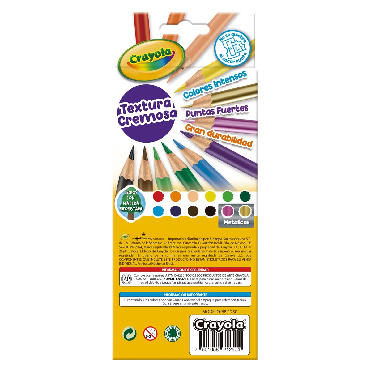 Crayola 68–4012 Crayons de Couleur, 12-Count, Lot de 1, Couleurs Assorties (Discontinued par Le Fabricant)