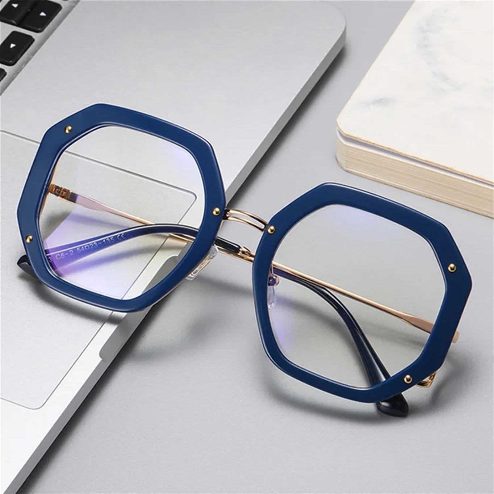 Oversized Round Women Glasses Fashion Metal Frame Clear Lenses Reading Computer Men Eyewear Frame