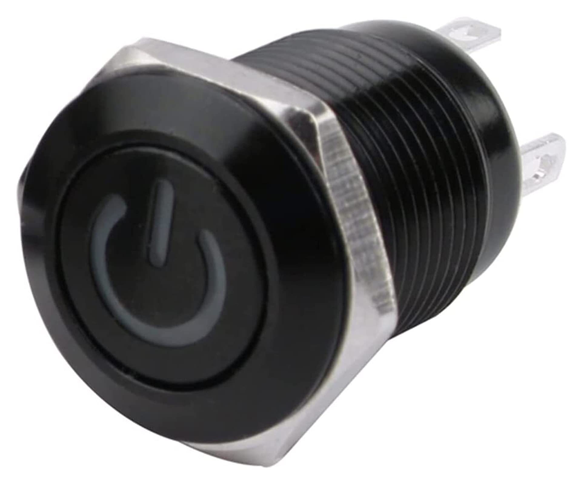 Interruptor de botón de Metal negro oxidado resistente al agua de 12mm con lámpara LED interruptor de alimentación de PC con enganche momentáneo 3V 5V 6V 12V 24V 220V Pulsadores interruptor
