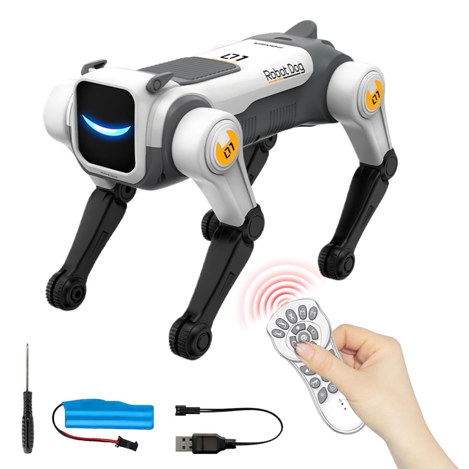 Generico Cane Robot Con Intelligenza Artificiale,USB Ricaricabile Con Telecomando 2,4 GHz | Cane Robot Intelligente,Per Bambini e Bambine Gioco Apprendimento Educazione Per Interni Camera dei