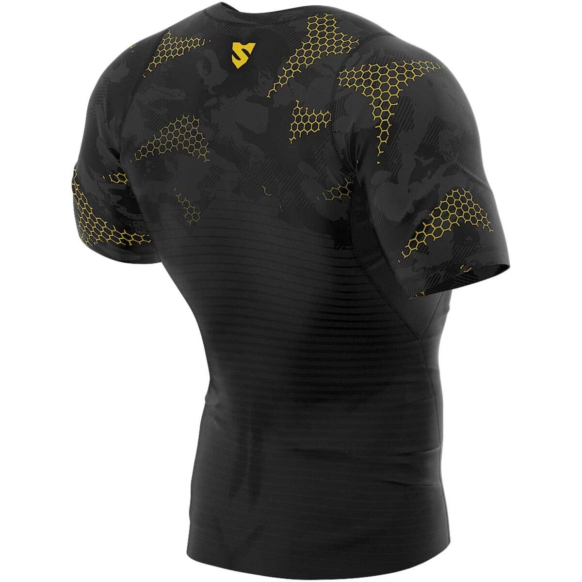 SMMASH T-Shirt De Compression Maillot De Compression pour Hommes Maillot De Course À Manches Courtes