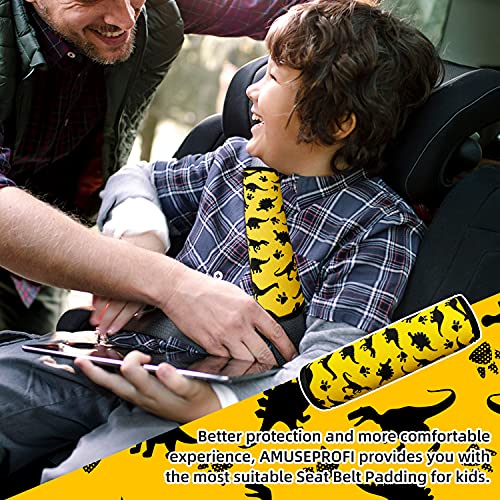 Image of Seat Belt Cover for Kids, Seat Belt Pad for Boys Girls, Car Seat Straps Shoulder Pads for Kids, Kid's Seat Belt Cushion, Shoulder Strap Pad, 1 Piece (Dinosaur)
