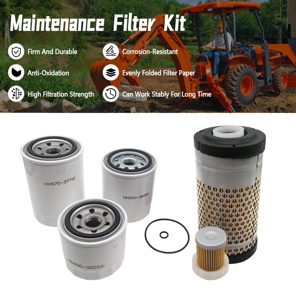 Kit de filtro de mantenimiento, compatible con tractores Kubota HST D