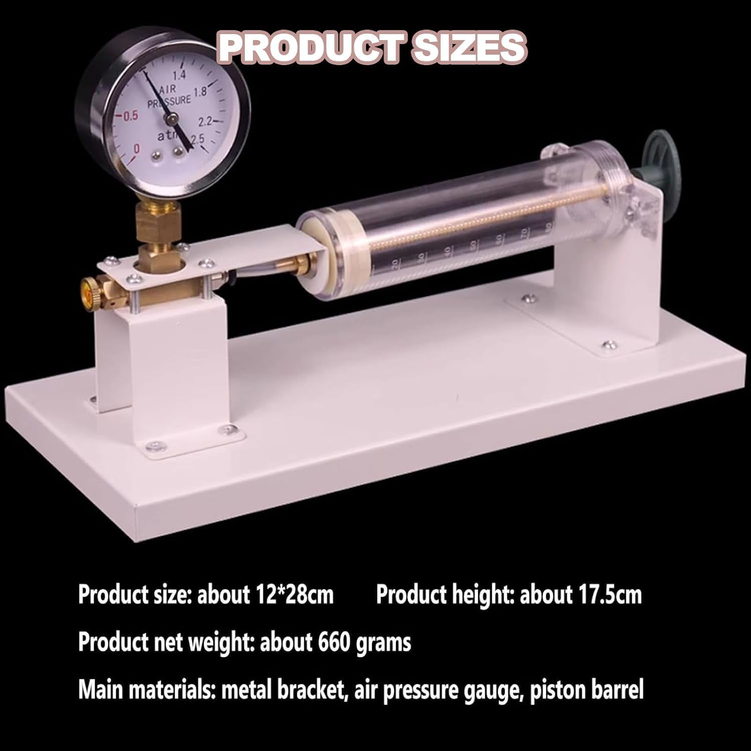 Kit Dimostrativo Per La Legge Di Boyle, Kit Professionale Per Esperimenti Di Fisica Con Manometro Da 2,5 Atm, Doppia Scala, Per Laboratori Di Scuole Superiori E Università, Ideale Per