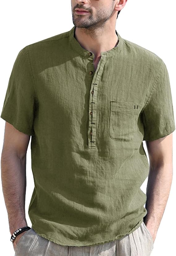 Amazon Co Jp 綿麻 夏服 Tシャツ メンズ 半袖 リネンシャツ ボタンダウン ワイシャツ Vネック 無地 シャツ ビジネスシャツ ゆったり 体型カバー カットソー 柔らかい 薄手 シンプル おしゃれ カジュアル トップス 大きいサイズ スポーツウエア 男性 Yuuci Clothing