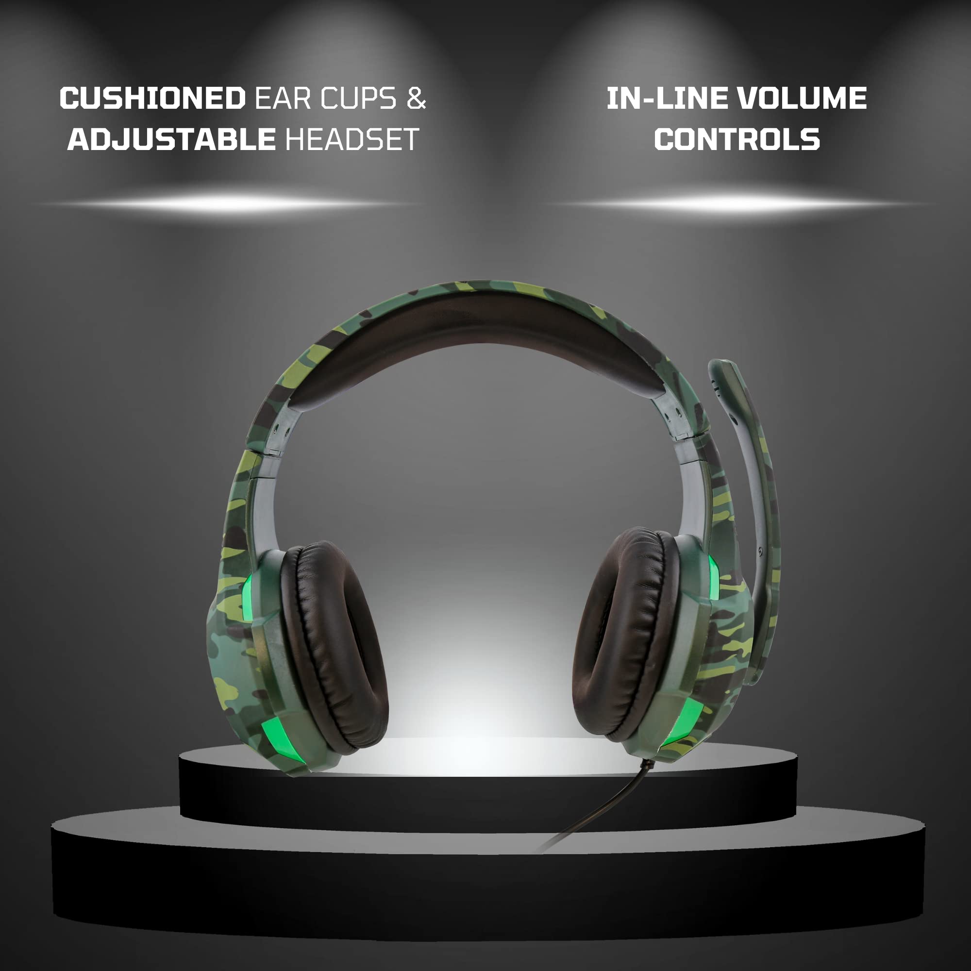 Nyko Uniwersalny zestaw słuchawkowy Deluxe Camo – Forest Camo – uniwersalny przewodowy zestaw słuchawkowy – pasuje do Xbox One, Xbox Series X, PS4, PS5, Switch, PC i Mac – nie jest specyficzny dla maszyn