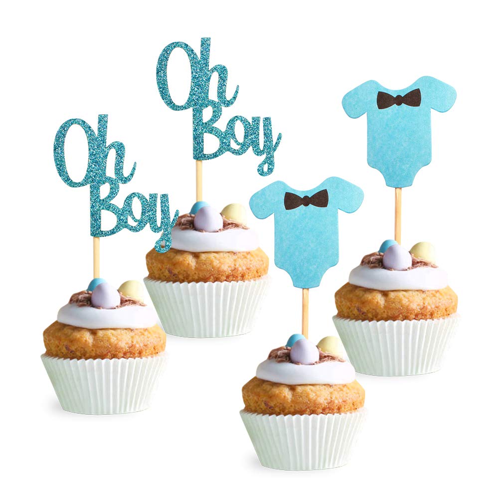 Buy Blumomon 24 Pack Oh Boy Cupcake Toppers Baby Jumpsuits Baby Shower