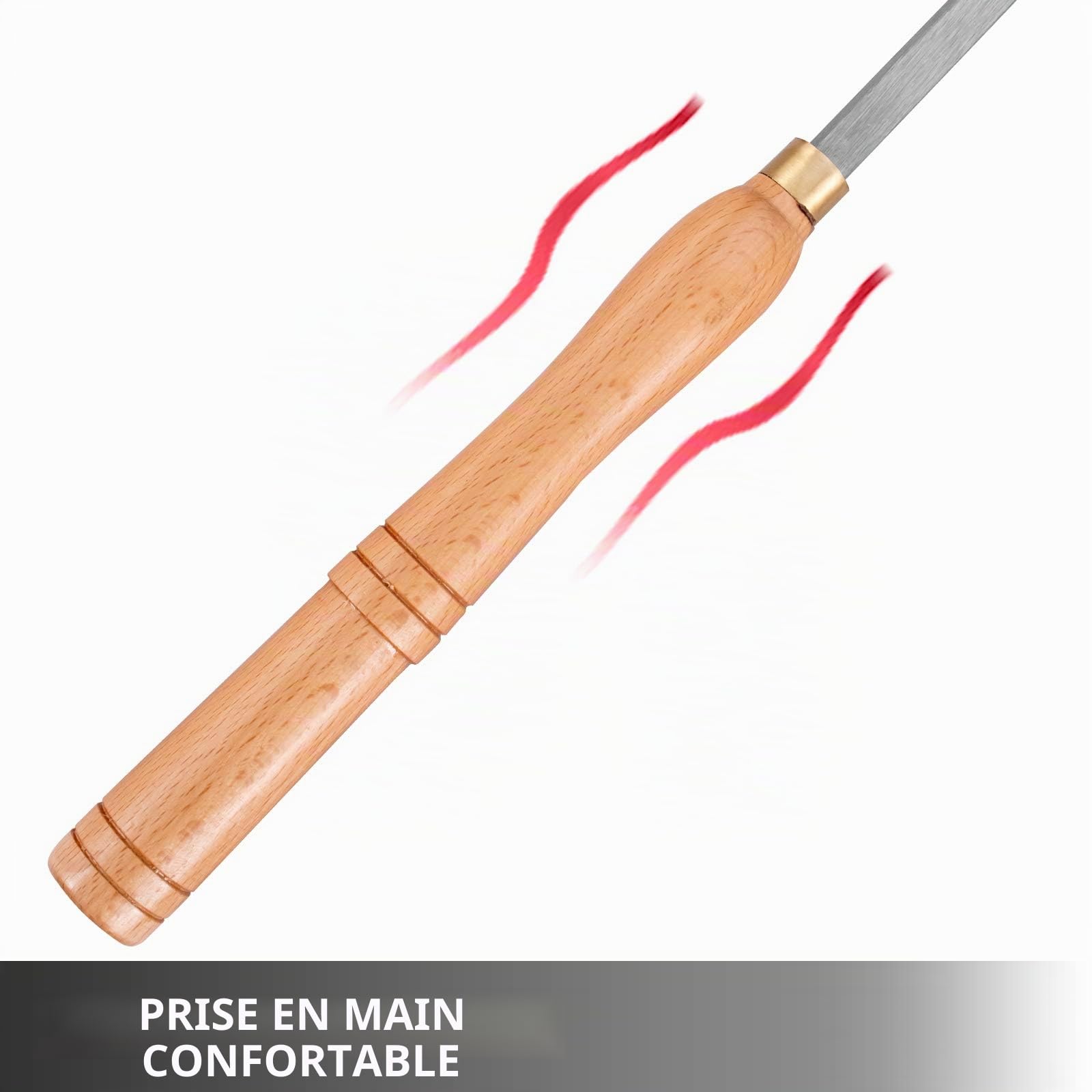 VEVOR Ensembles de ciseaux à bois 4 pièces, Ensemble de burin à bois, Outil de tournage en bois de carbure, pour découper des rainures en V/faire des courbes et des anses/sculpter des lignes