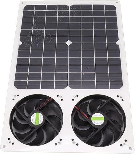 Miniatura 3 de Kit de ventilador de panel solar para caravanas, gallineros duales de 40 W, ventilación de hogar para mascotas de 6 pulgadas con ventilador de