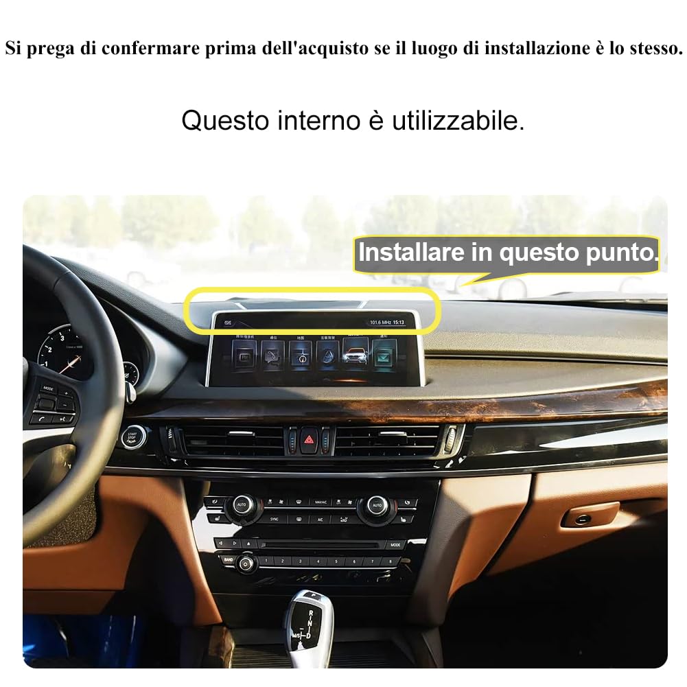 Supporto Telefono Auto Per BMW X5 / X6 accessori [Solo compatibile con BMW X5 e X6 F15, F16, F85, F86 anni 2014-2018] Rotativo 360°、Funzionamento a una mano、Facile da installare