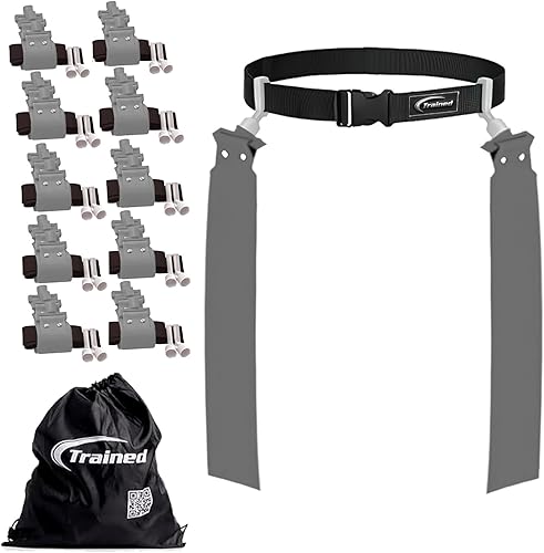 Vista 39 de Trained 10 cinturones de fútbol con bandera de hombre, juego de fútbol ajustable para 10 jugadores para equipos deportivos, entrenamiento