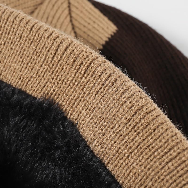 Winter Thick Knitted Hat for Women Warm Windproof Flat Hats