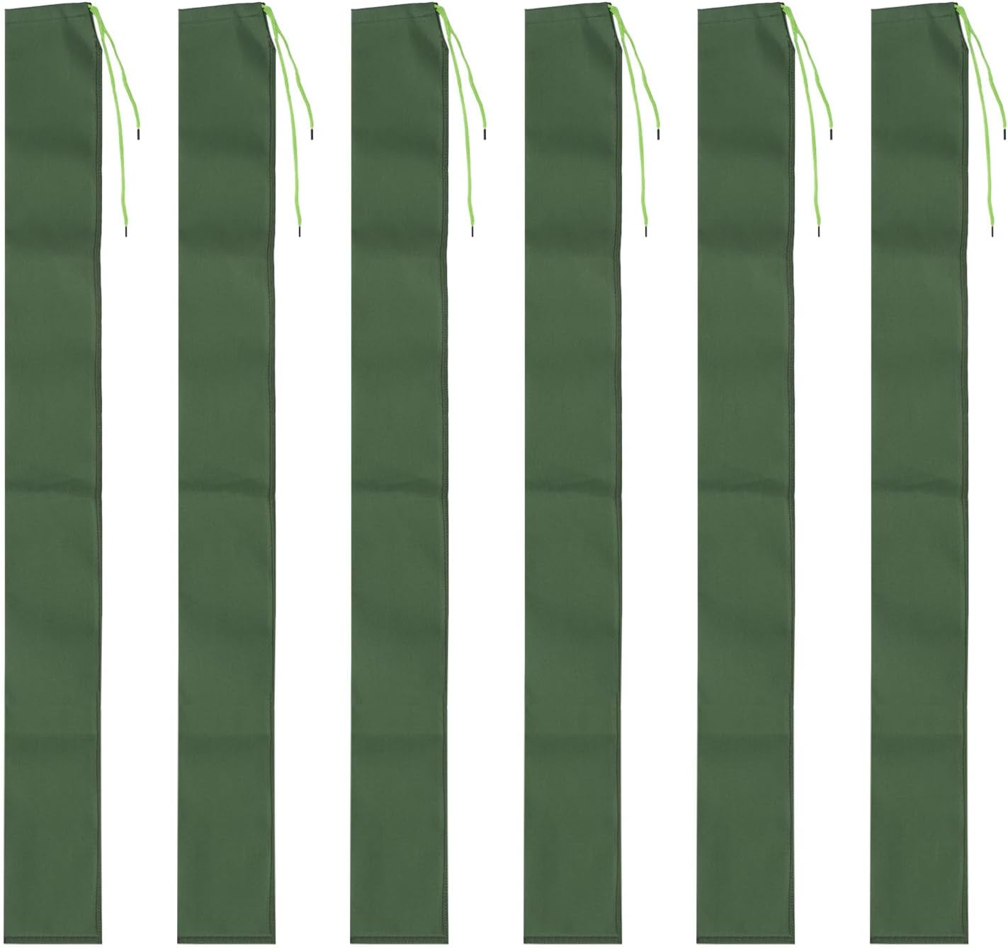 YOKIVE 6 Pcs Sand Bags for Flooding, Flooding Control Long Canvas Thickening Sand Bags with Elastic Band for Doors (Green, 7-Feet)