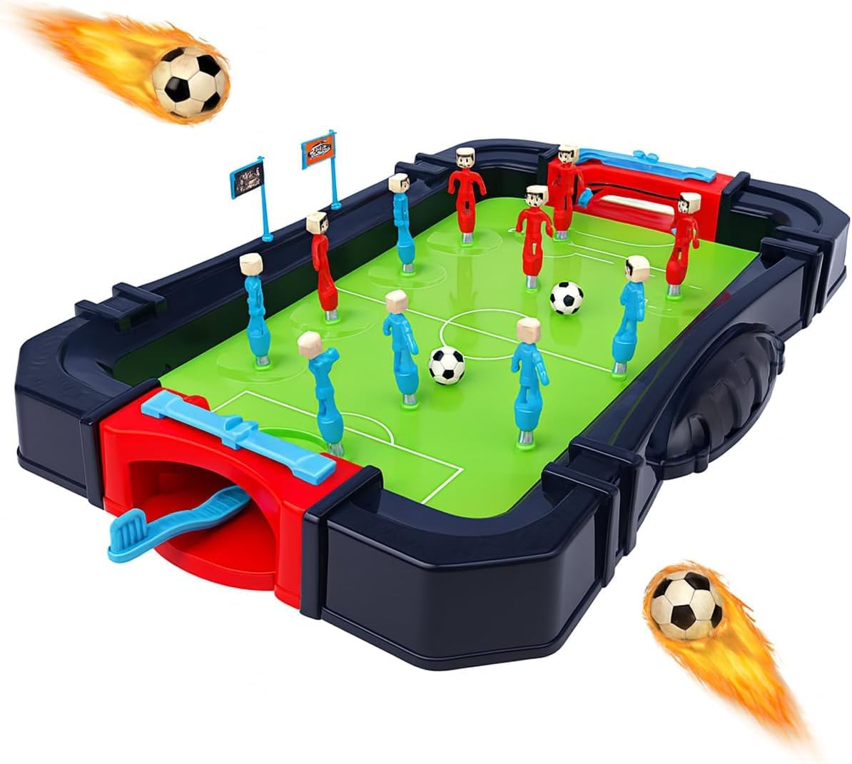 Toyana Kids Mini Football Table, Interactive Tabletop Soccer Game with Players & Balls, Indoor Family Fun Foosball Arcade Game, Portable Desktop Sports Toy for Kids, Birthday Gift for Children