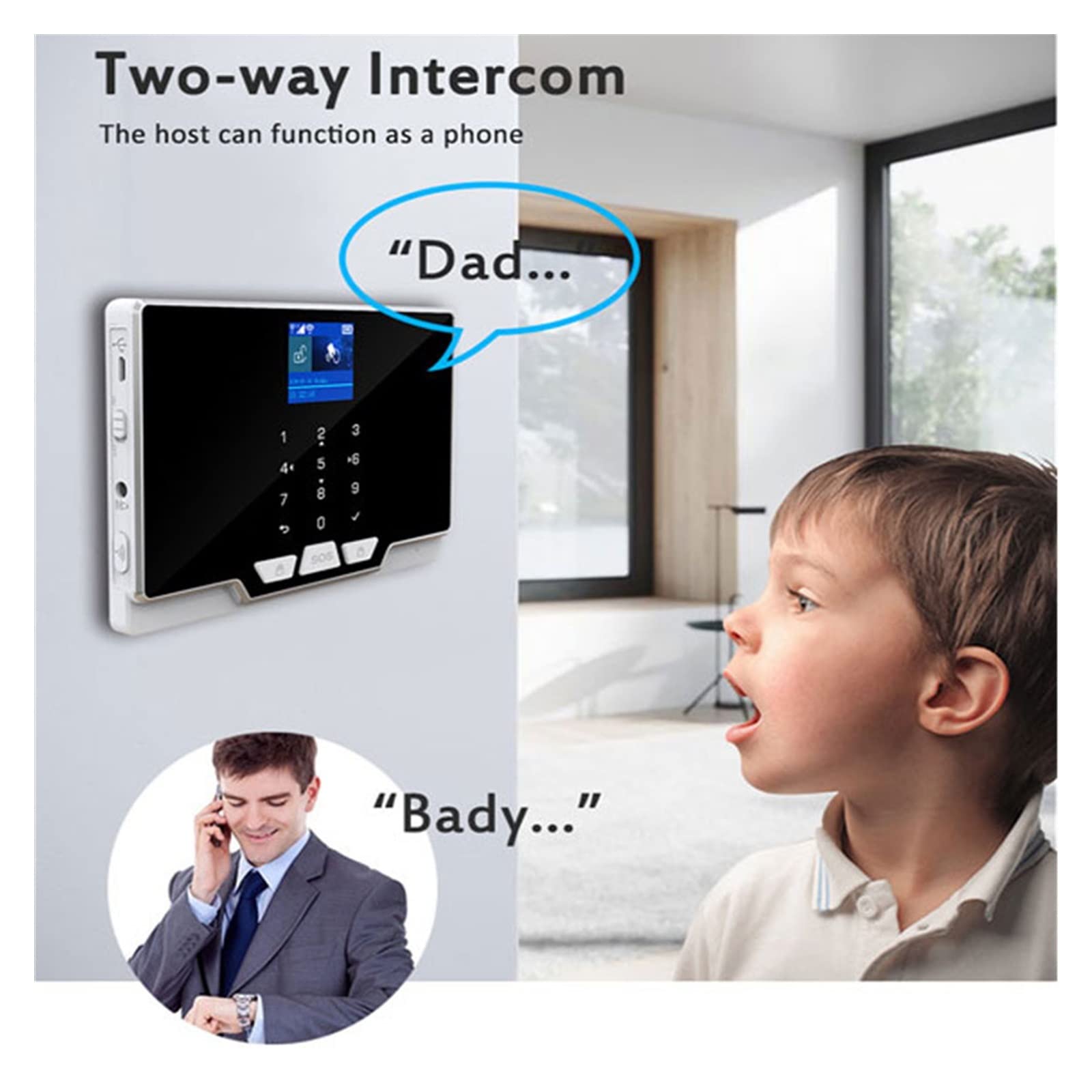 Sistema di Allarme di Sicurezza Domestica, G20 gsm di Allarme Sicurezza Domestica Controllo App antifurto Schermo a Colori Barre Luminose 433 MHz Accessori(YK-042-GSM-G20-C)
