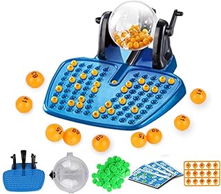 Bingo | Gaiola bingo e bolas,bingo inclui gaiola bingo, placa principal, cartões mistos, 90 bolas chamada, fichas coloridas, ótimo para grandes Uwariloy