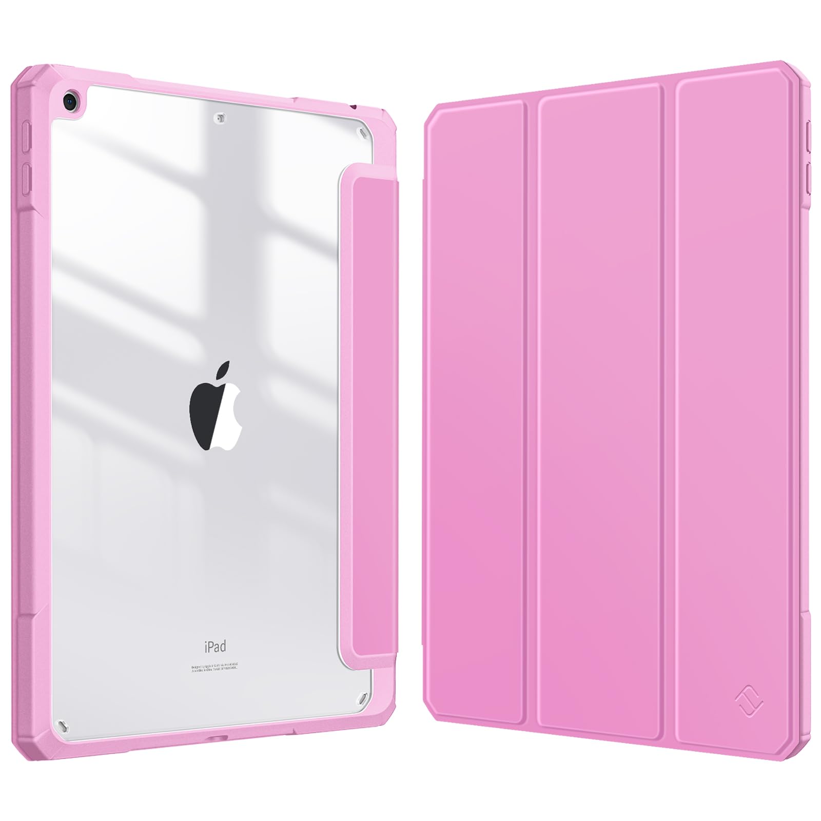 FINTIE Hybrid Case Compatible with iPad 9th / 8th / 7th Generation (2021/2020/2019) 10.2 inch - Shockproof Cover with Clear Back Shell w/Pencil Holder, Auto Wake/Sleep, Lilac Pink