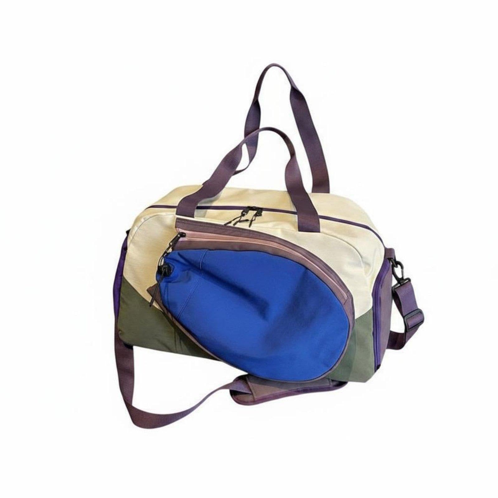 Badminton Racket Bag 2-Way Carry Badminton Racquet Bag Color Block Design Tennis Racket Carrier for Training, Tournament, Travel Blue-image-18