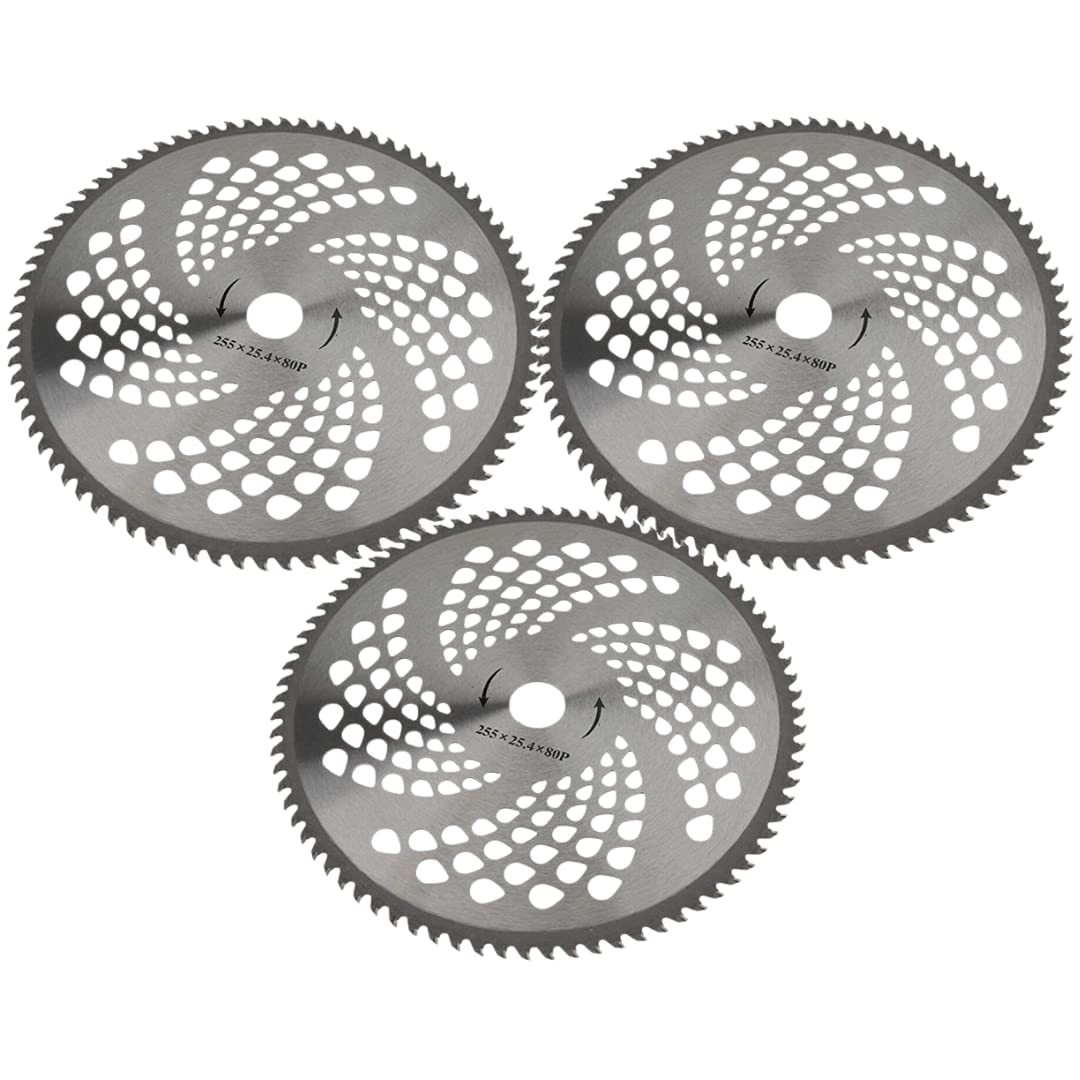 RBD 80 Teeth TCT Brush Cutter Blade (80x10"), High Duty Grass Cutter Blade Attachment (Pack Of 3)