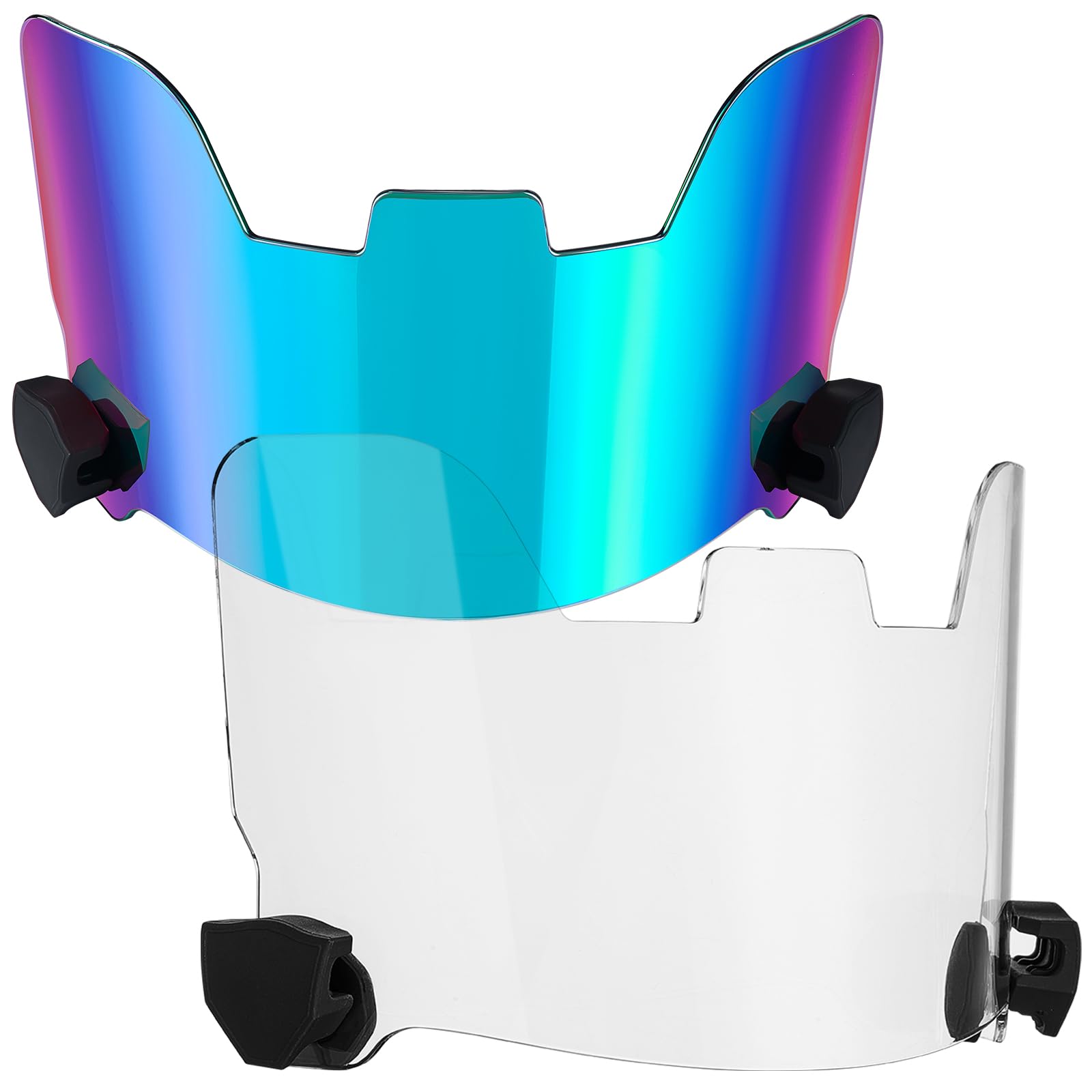Xuhal 2 Pcs Football Visor for Youth Adult Football Helmet Visor Lacrosse Helmet Eye Shield Eye Protection for Sport(Clear and Colorful Green)