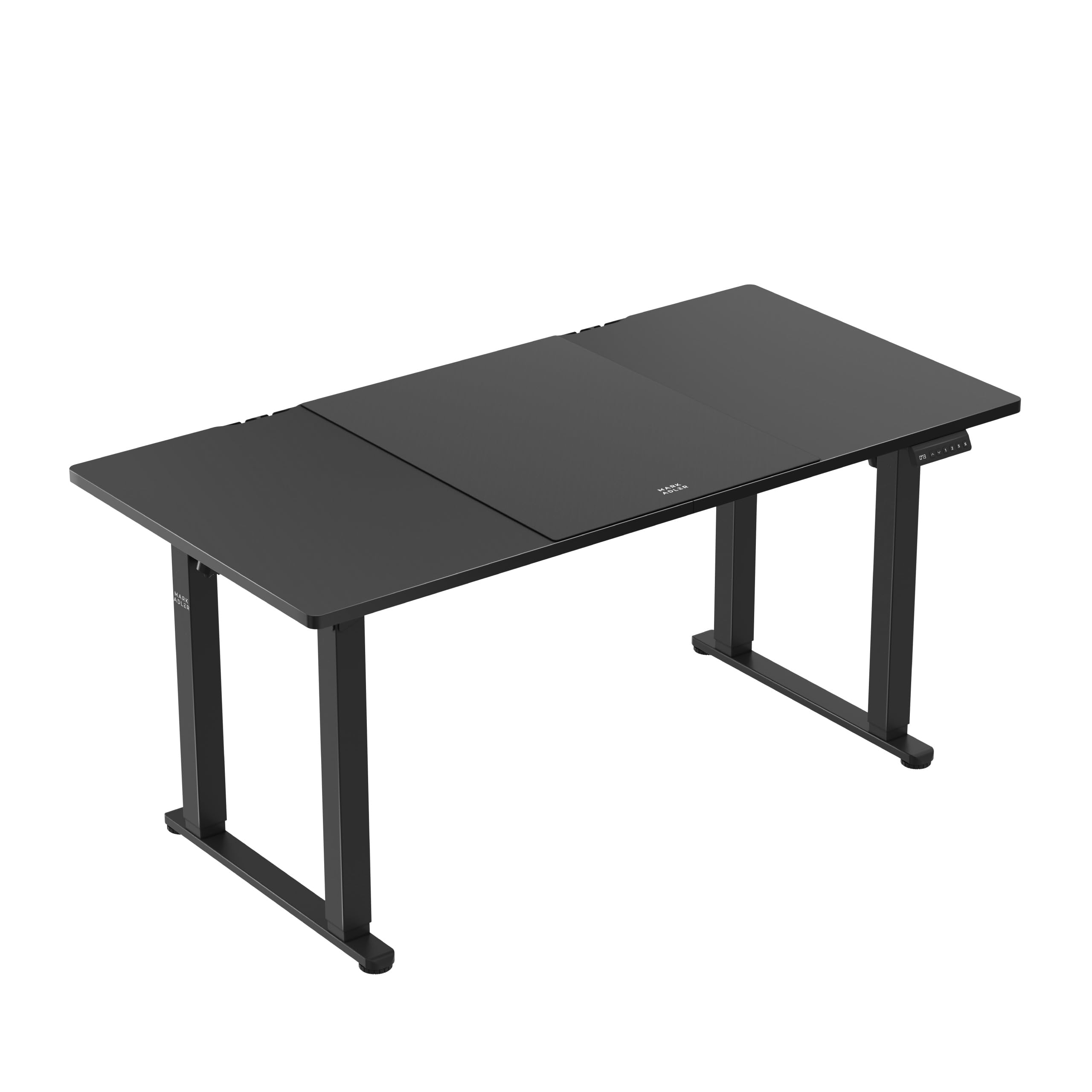 MARK ADLER Leader 9.3 biurko elektryczne z regulacją wysokości | Podwójny silnik – 160 x 80 cm – ergonomiczny stół biurowy – stół roboczy do domu – metalowy stelaż – czarny