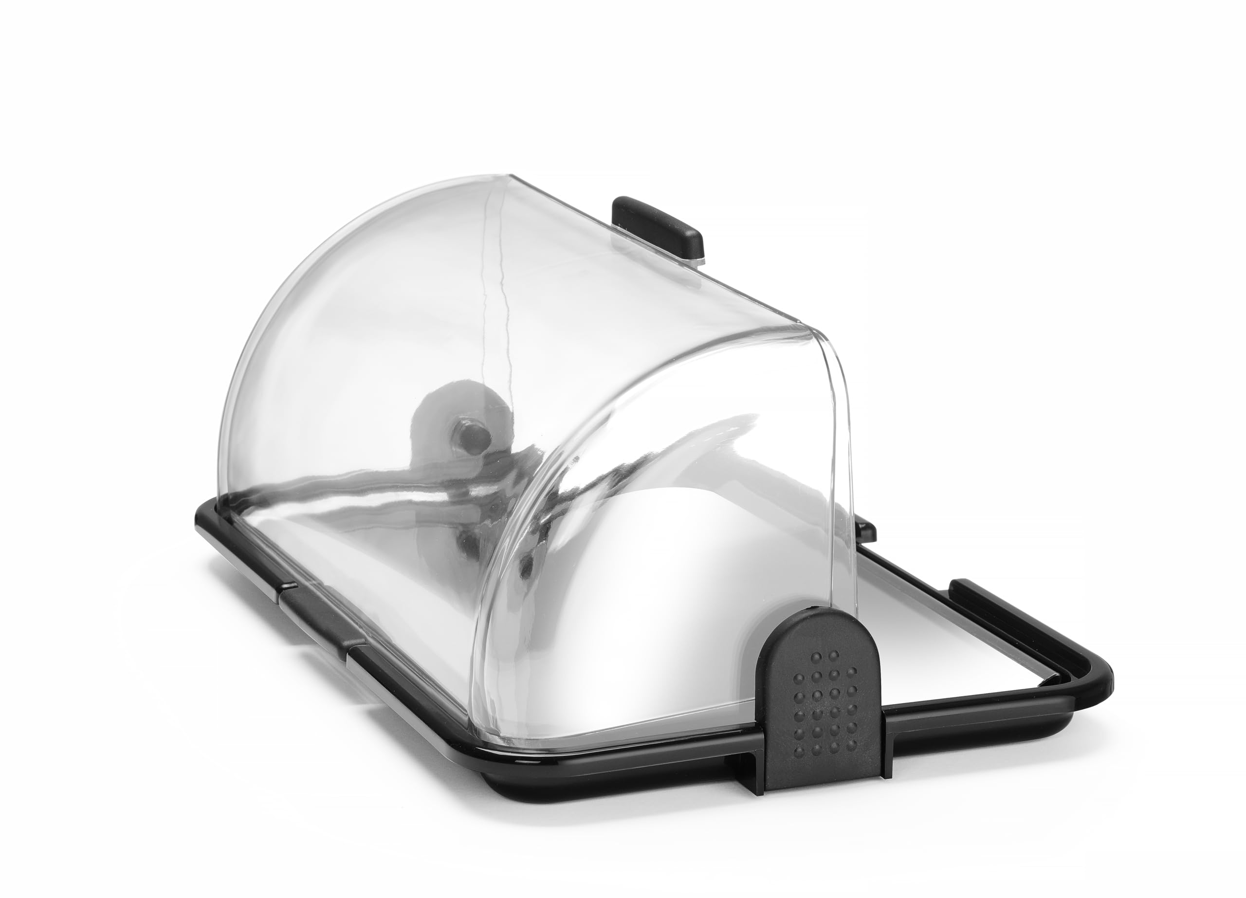 HENDI Vitrina expositora con cubierta deslizante, mostrador Buffet, conjunto exhibidor con doble función: calentar o enfriar, kit incl. 2 bloques de gel, bandeja de acero inox, 465x315x(H)195mm, PP