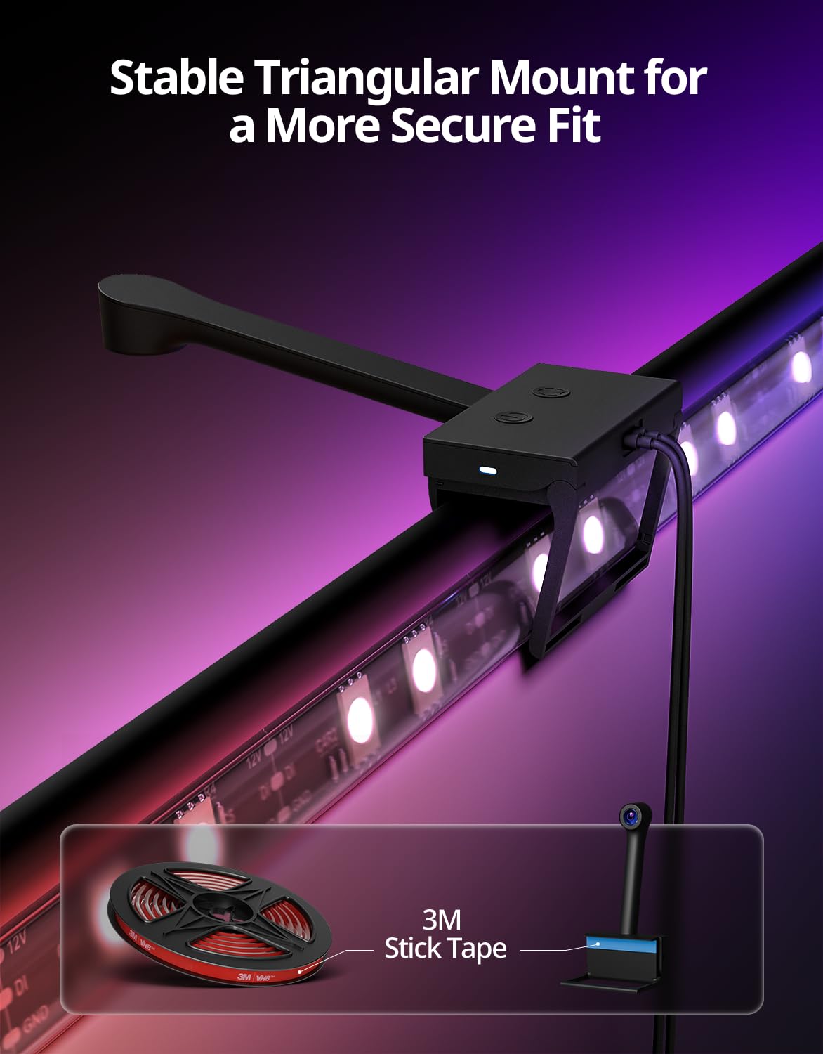 Ailofy Smart TV LED retroilluminazione con telecamera, striscia di luci LED per TV