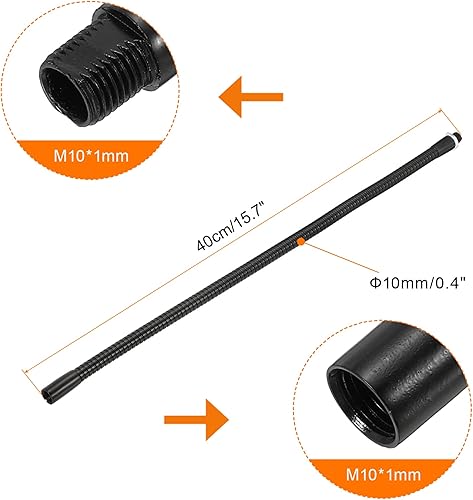 Miniatura 2 de PATIKIL Cuello de cisne de micrófono de 15.7 in15.7 pulgadas, manguera universal de hilo fino M10, brazo flexible, extensión de tubo de cuello de