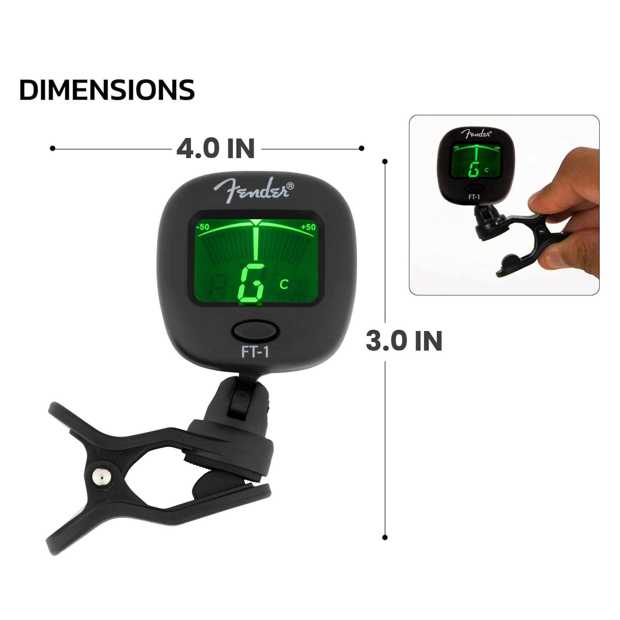 FT-1 Pro Clip-On Tuner, czarny
