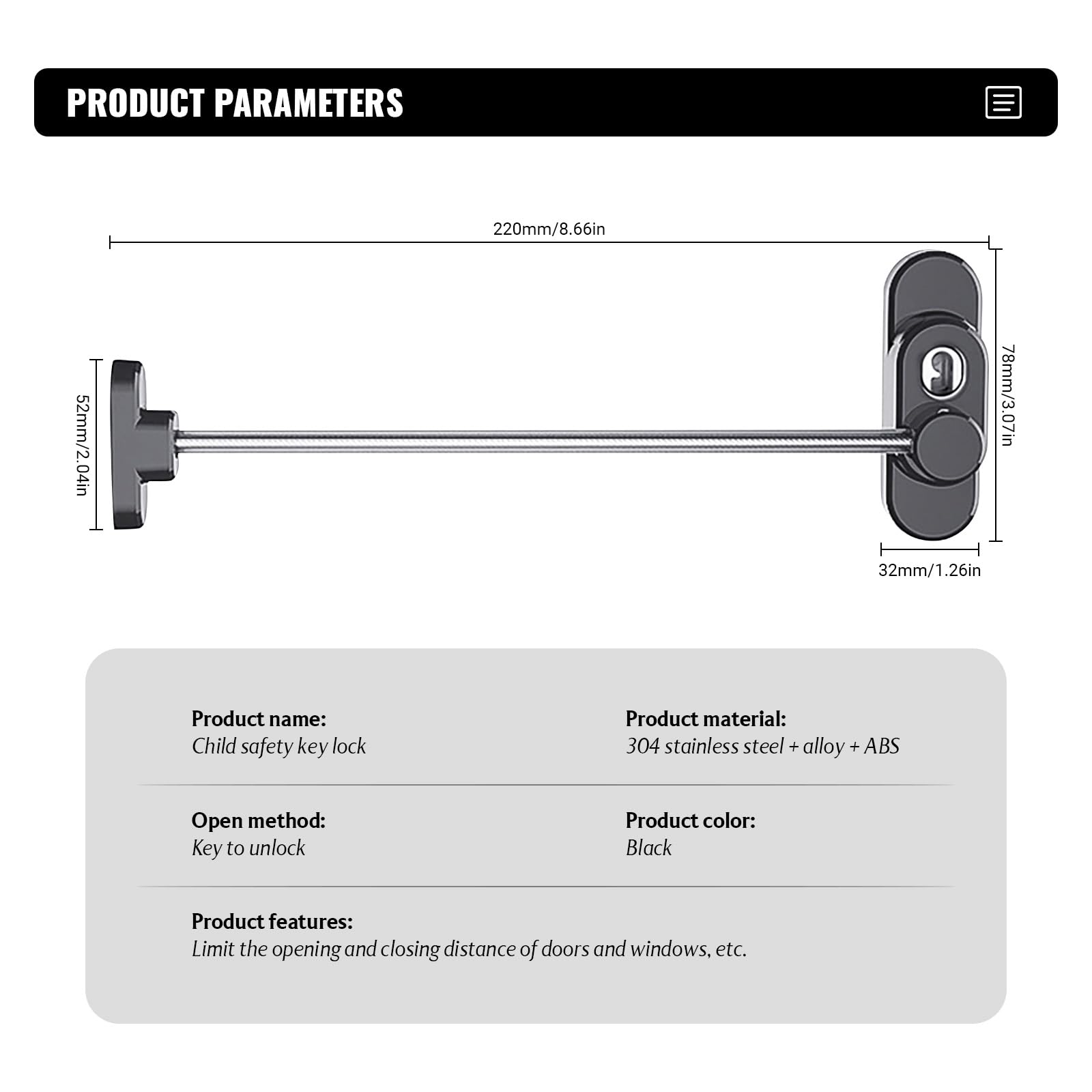 YMWALK Window Locks Child Pets Safety Locks for UPVC,Metal,Wooden Window,Window Restrictor Lock Adjustable Cupboard Locks Window Lock Door Lock with Keys and Screws - Image 2