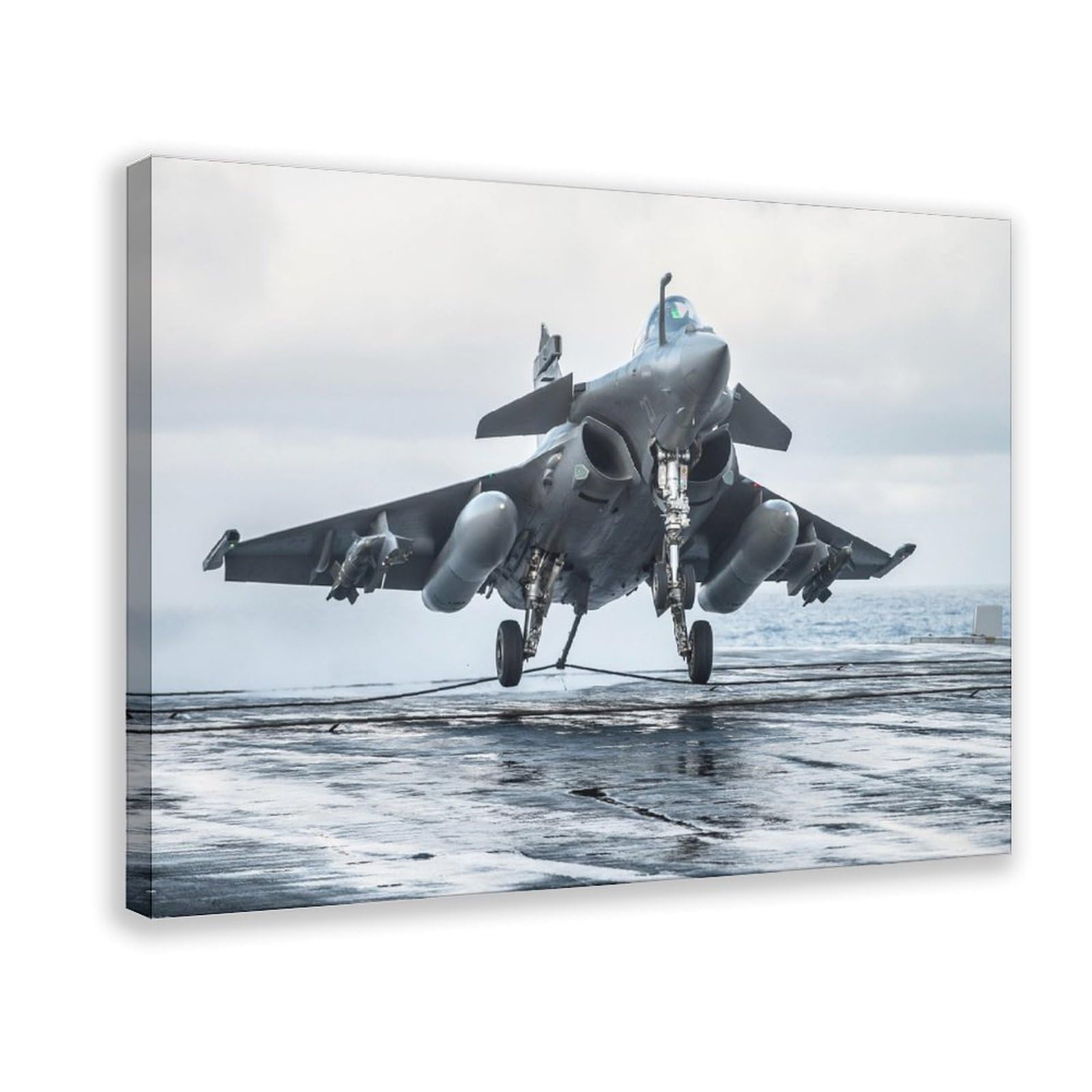 Military Poster Rafale Jet Fighter Wall Art Airplane Plane Flying Flight 24L x16W Wall Art Canvas Painting Print Posters, Picture Paintings for Living Room Bedroom Decoration