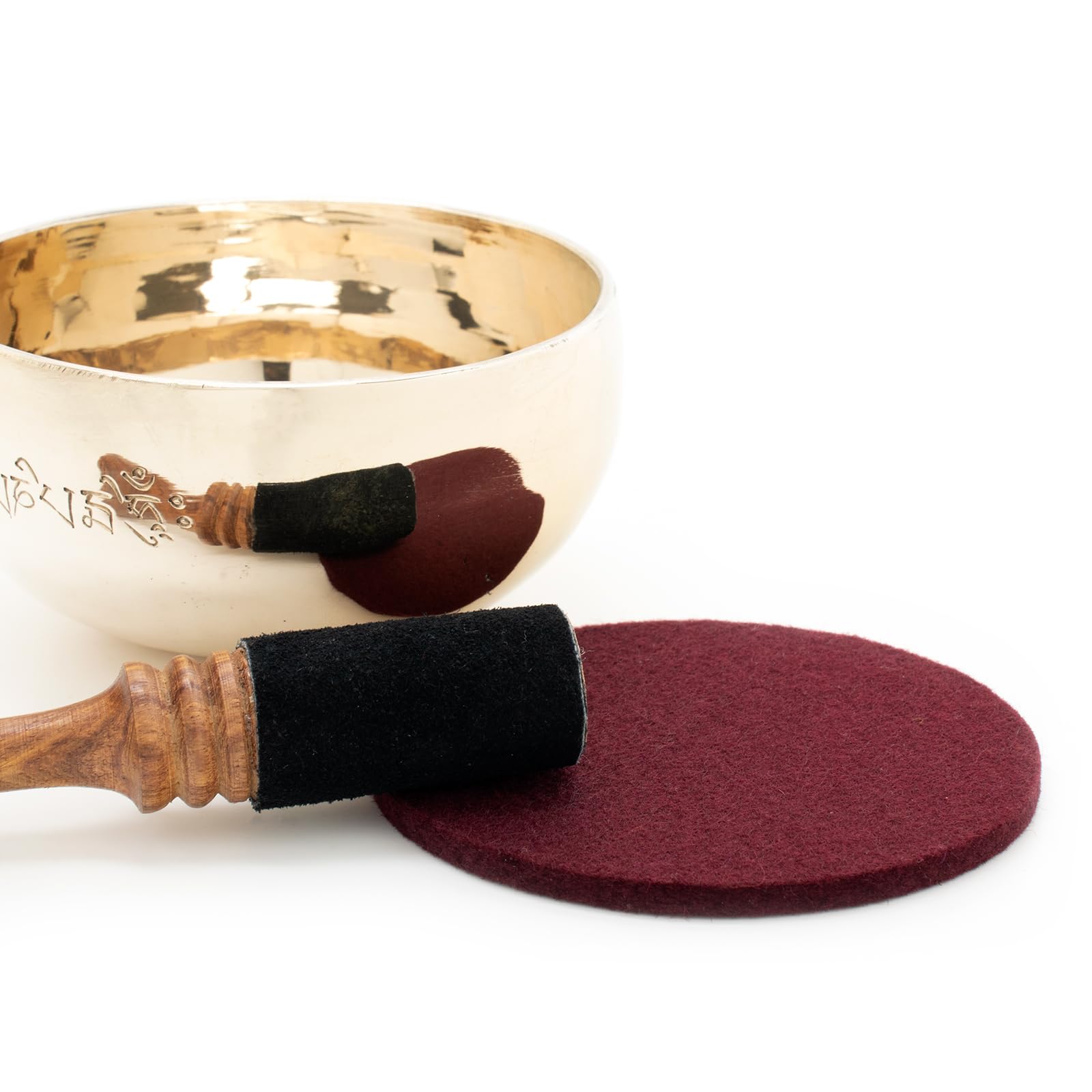 Campana tibetana 300-350 g con incisione mantra, forgiata a mano | Commercio equo e solidale dal Nepal, per meditazione e relax, accessori inclusi