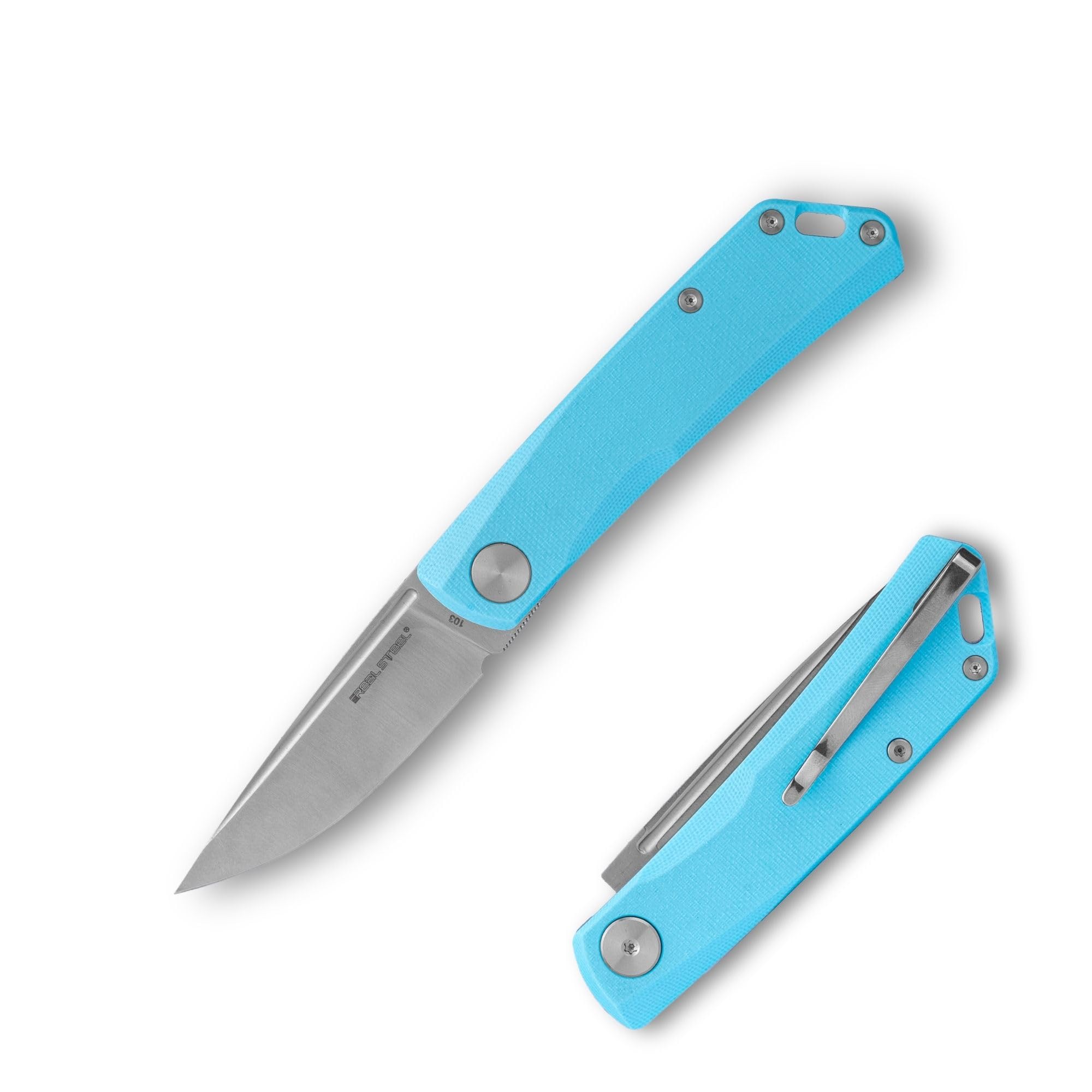 REALSTEEL Luna Lite Folding Knife,Pocket Knives,Slipjoint,Nail Nick,2.8