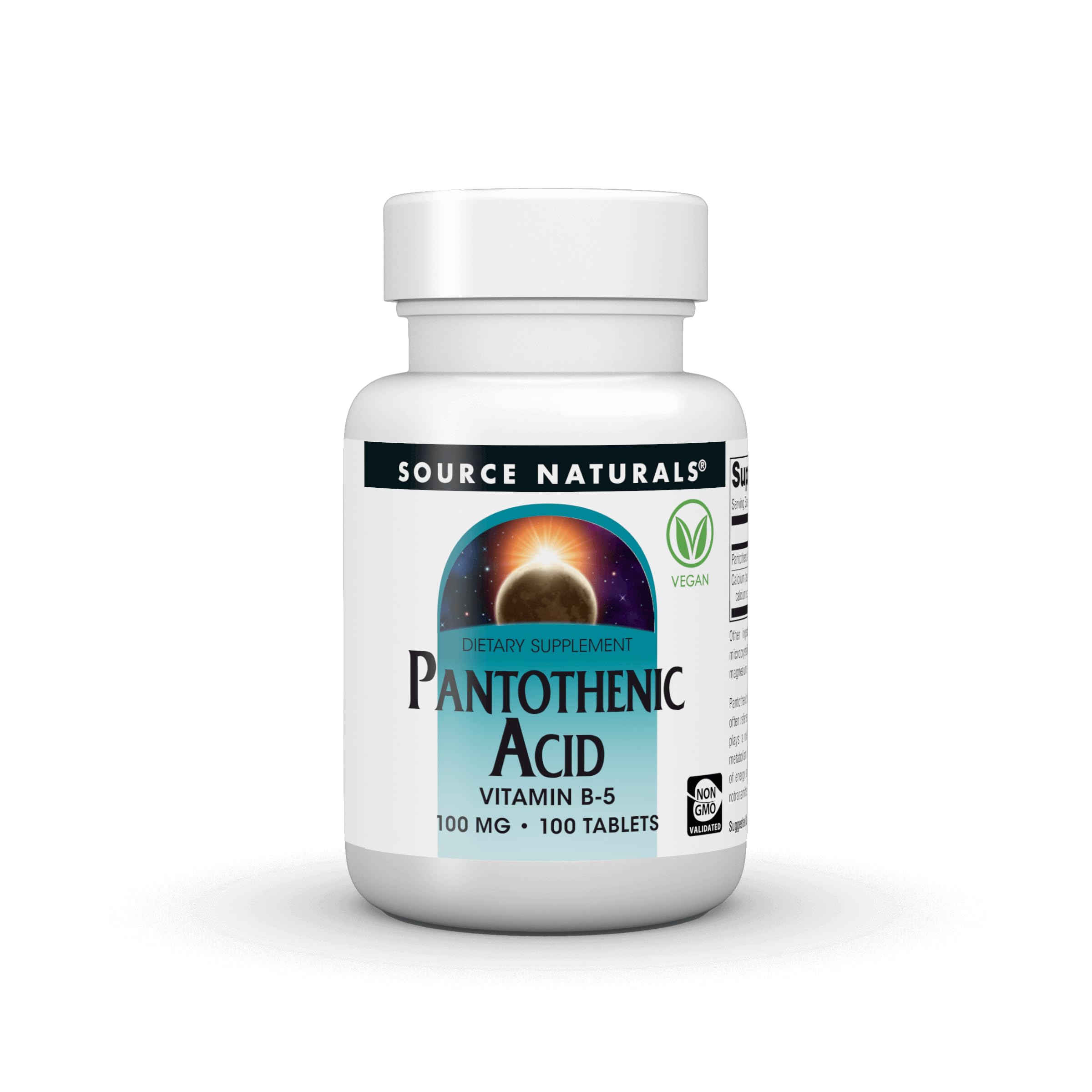 Source Naturals Pantothenic Acid 100 mg Vitamin B-5 Dietary Supplement - 100 Tablets