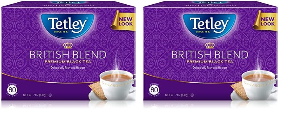 TetleyBritish Blend Premium Black Tea Bags, 80 Tea Bags (Pack of 2)