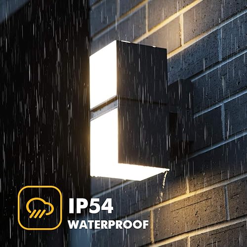 Miniatura 6 de LUTEC Cuba - Lámpara de pared LED para porche de 3000 K, 1100 lúmenes, para exteriores, moderna lámpara de pared, lámpara de pared impermeable para