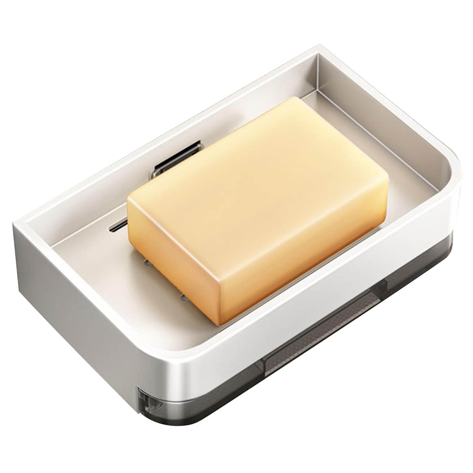 Kalttoy White Aluminum Alloy Soap Holder Bathroom Soap With Drain Water Wall Bathroom Accessories Aluminum Tray